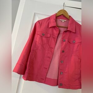 Pink Button Up Jean Jacket